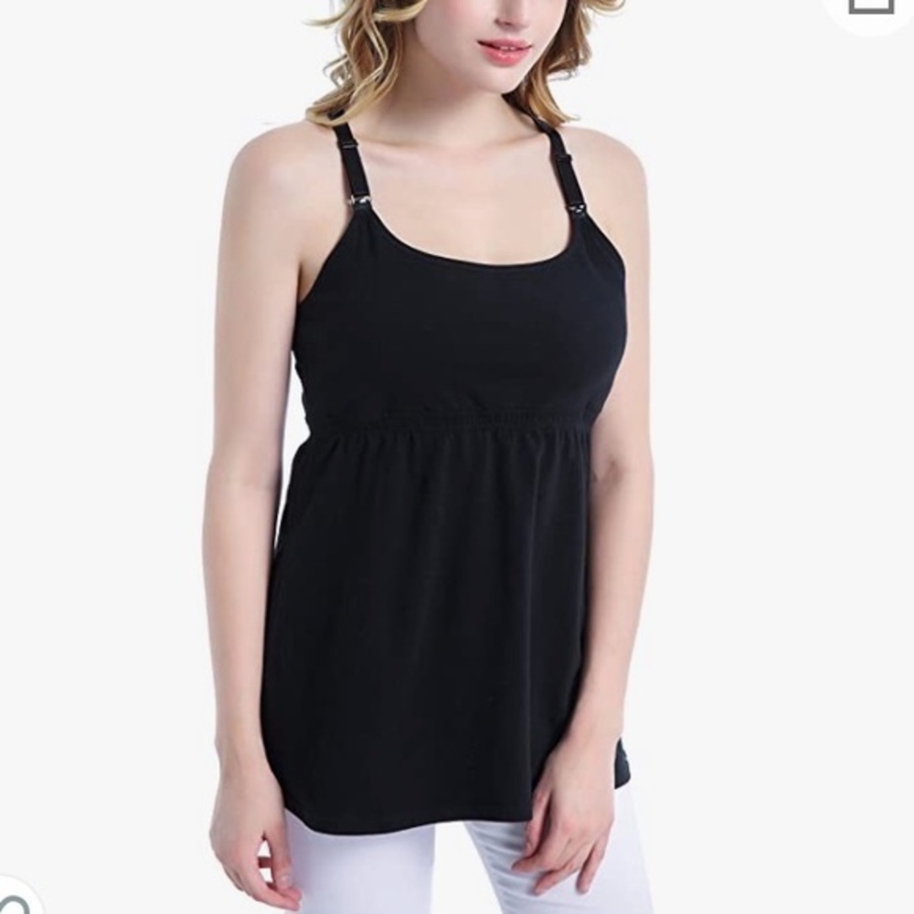 NWT SUIEK Women's Nursing Tank Top Black Small
